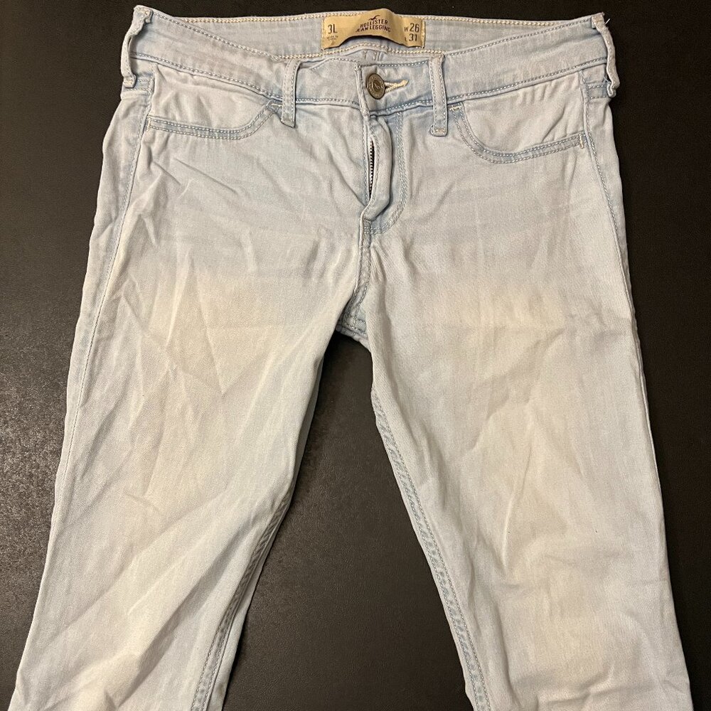 Hollister, juniors, skinny jean leggings, light blue, size 3L